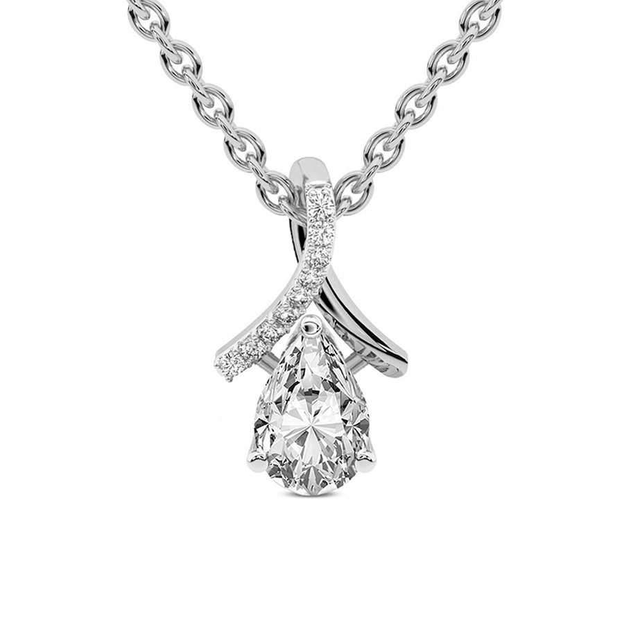 10kt White Gold Priscilla Slider Lab Grown Diamond Pendant front image