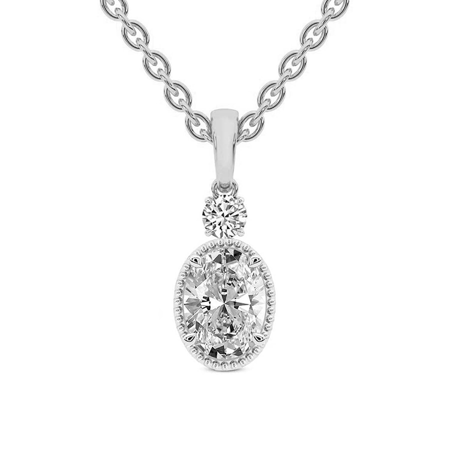 10kt White Gold Joan Fashion Lab Grown Diamond Pendant front image