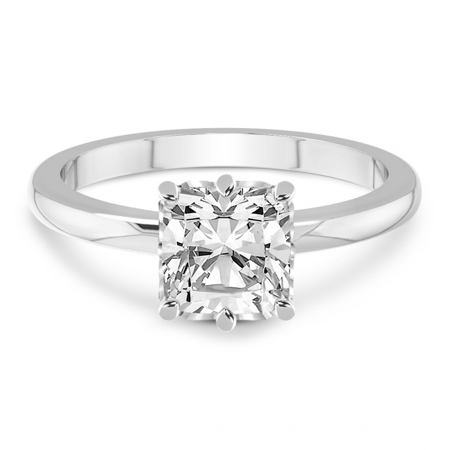 3.39 Ct Cushion Cut Malissa Solitaire Lab Diamond Ring in 18kt White Gold front image