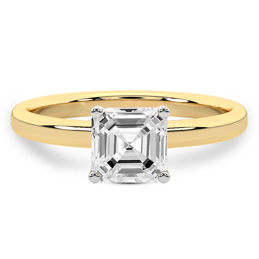 10kt Yellow Gold Four Prong Solitaire 2mm Lab Diamond Ring front image