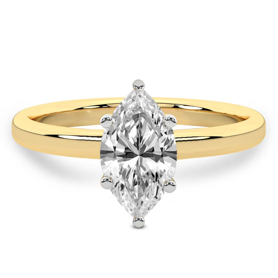 10kt Yellow Gold Four Prong Solitaire 2mm Lab Diamond Ring front image