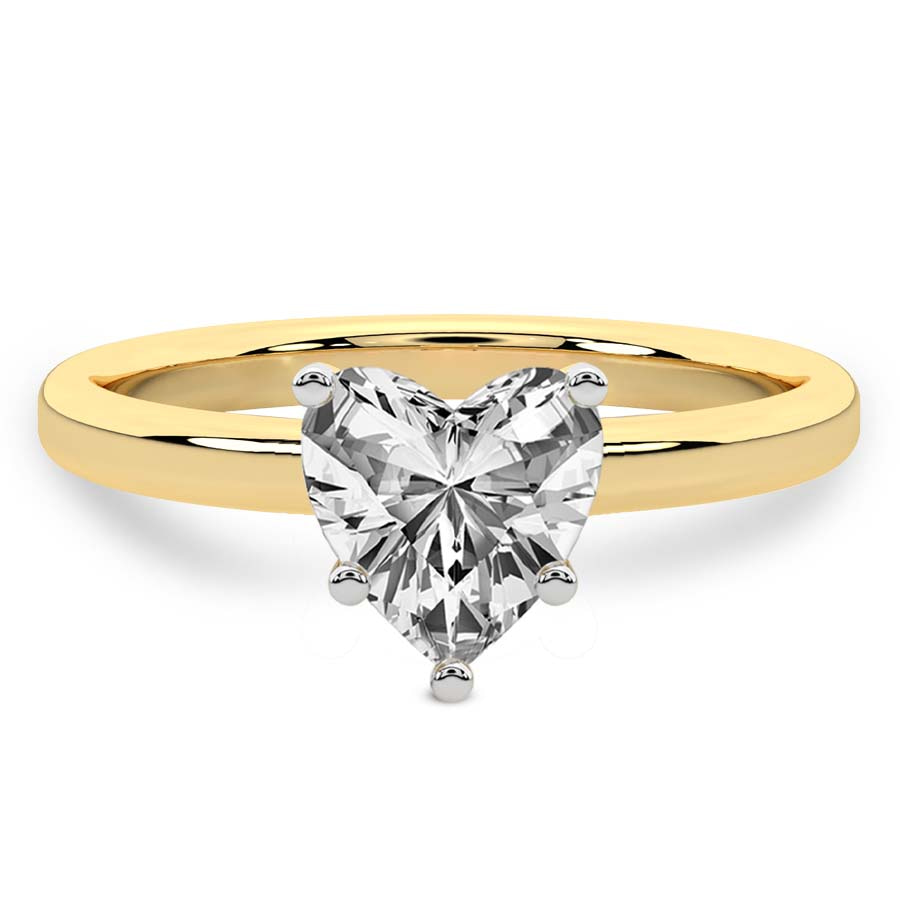 10kt Yellow Gold Four Prong Solitaire 2mm Lab Diamond Ring front image