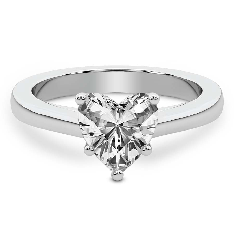 10kt White Gold Teagan Solitaire 2mm Lab Diamond Ring front image
