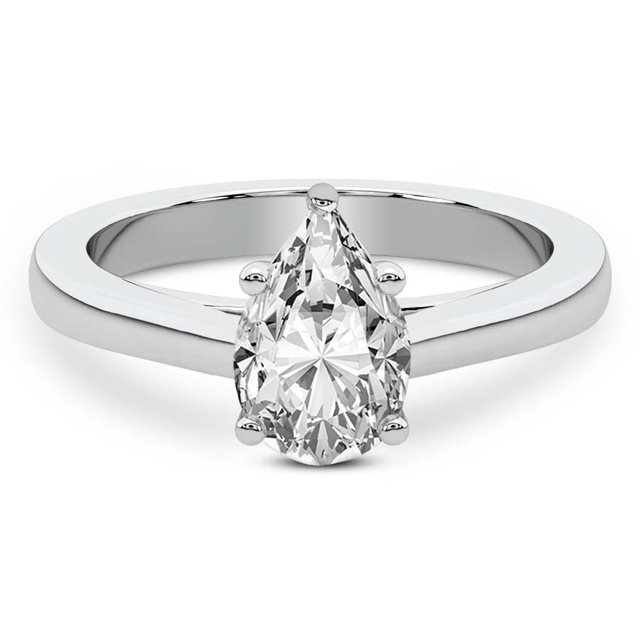 10kt White Gold Teagan Solitaire 2mm Lab Diamond Ring front image