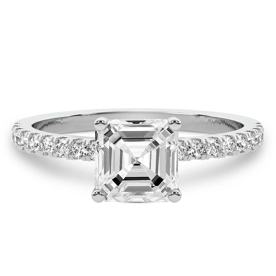 10kt White Gold Venetia Half Eternity Lab Diamond Ring front image