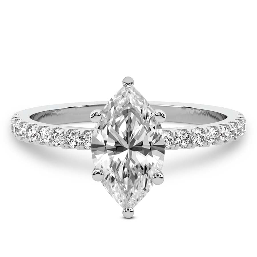 10kt White Gold Venetia Half Eternity Lab Diamond Ring front image