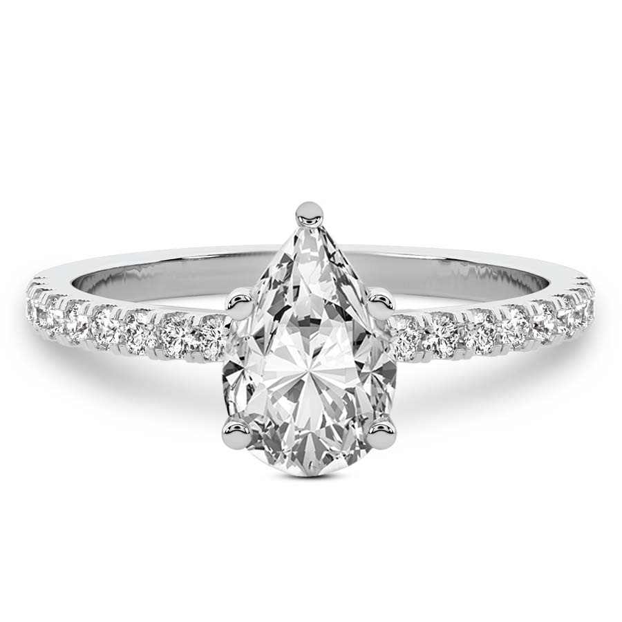 10kt White Gold Venetia Half Eternity Lab Diamond Ring front image