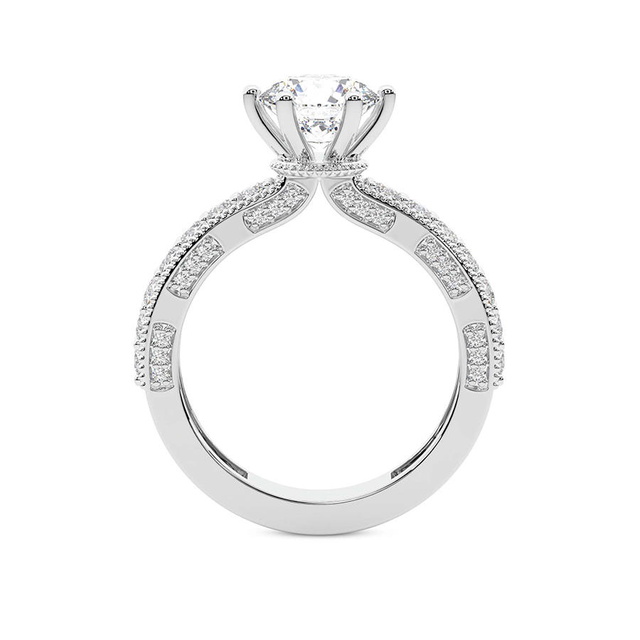 10kt White Gold Regalia Milgrain Lab Diamond Ring side right image one
