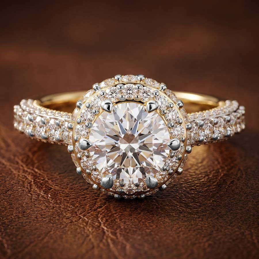 10kt White Gold Luxoré Vintage Allure Lab Diamond Ring color product image one