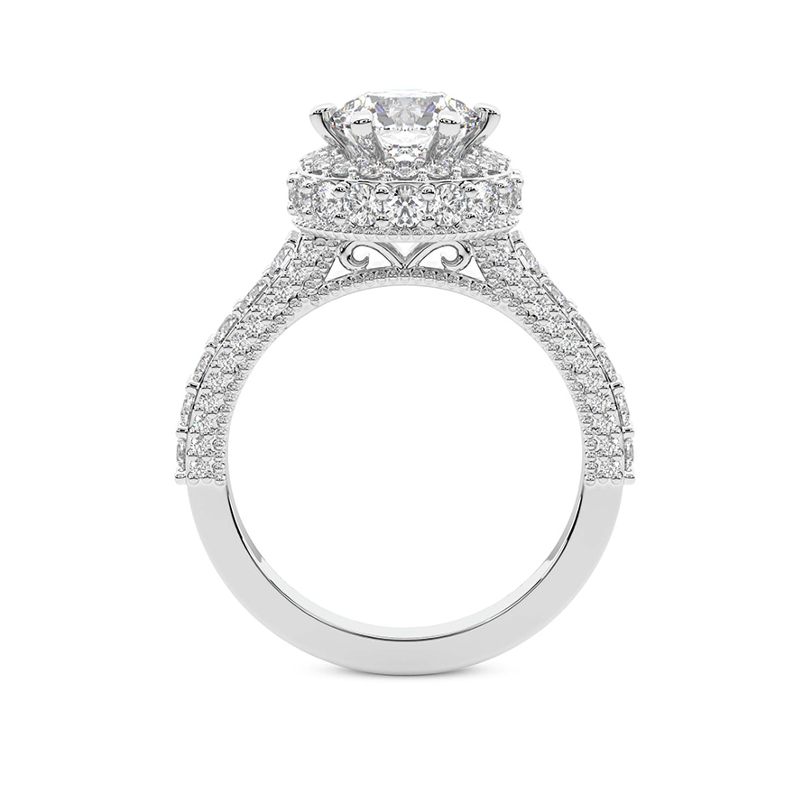 10kt White Gold Luxoré Vintage Allure Lab Diamond Ring side right image one