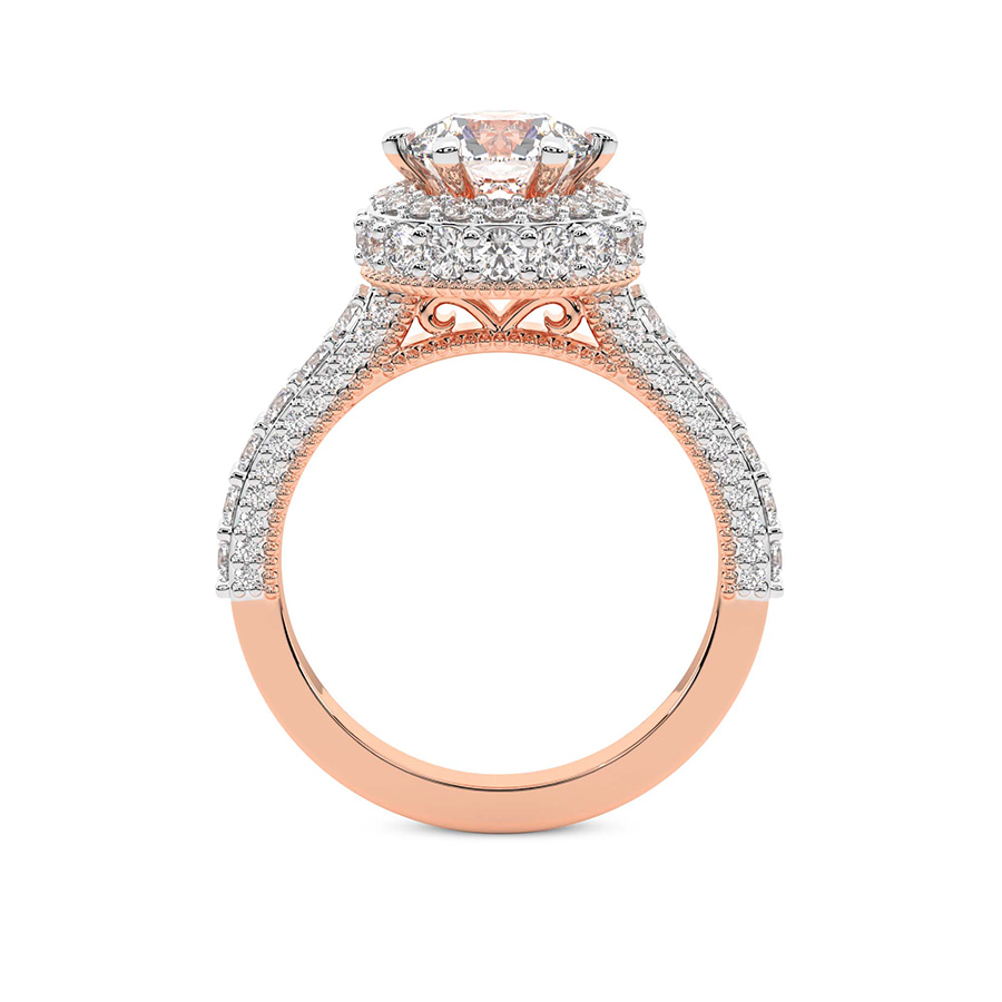 18kt Rose Gold Luxoré Vintage Allure Lab Diamond Ring side right image one