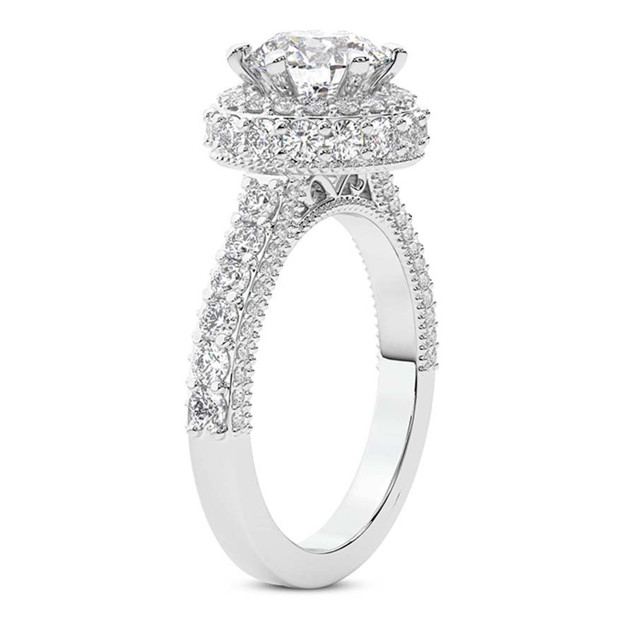 10kt White Gold Luxoré Vintage Allure Lab Diamond Ring standing product image one