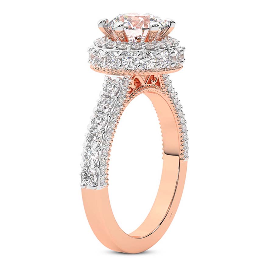 18kt Rose Gold Luxoré Vintage Allure Lab Diamond Ring standing product image one