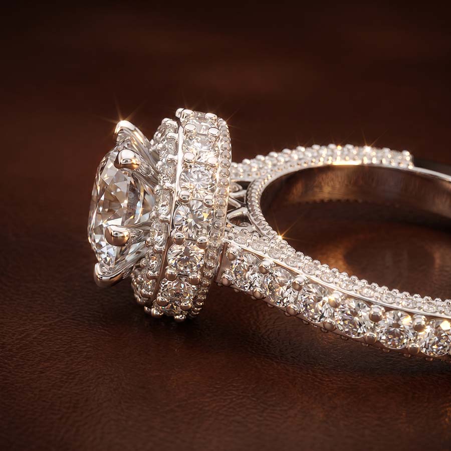 10kt White Gold Luxoré Vintage Allure Lab Diamond Ring color product image two