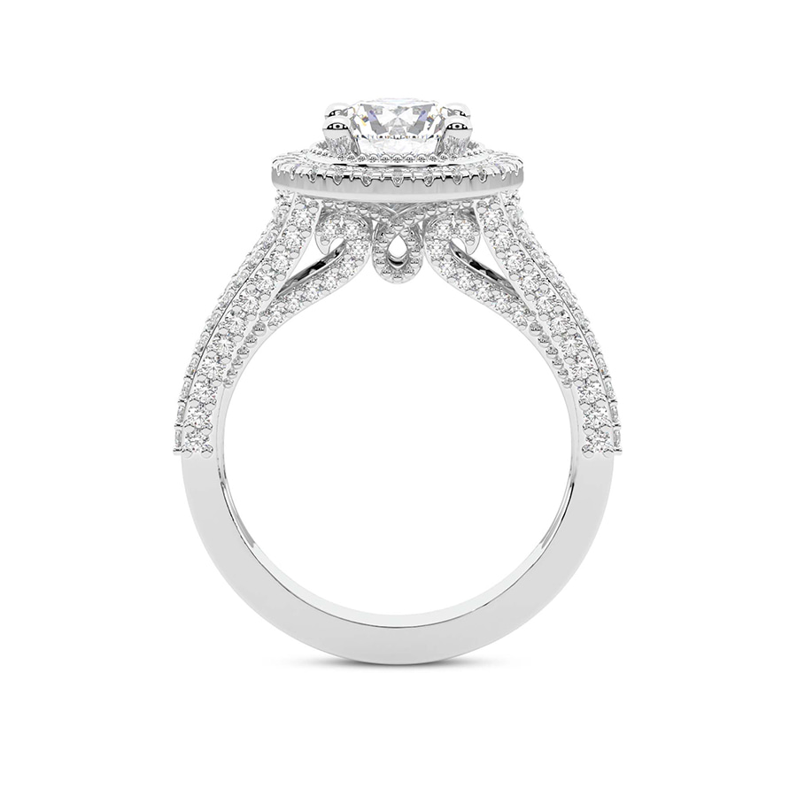 10kt White Gold Opulenté Antique Halo Lab Diamond Ring side right image one