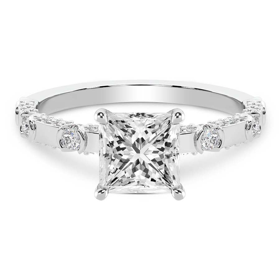 10kt White Gold Majestic Love Lab Diamond Accent Ring front image