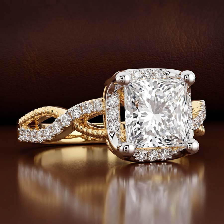 10kt White Gold Astoré Channel Glided Lab Diamond Ring color product image one