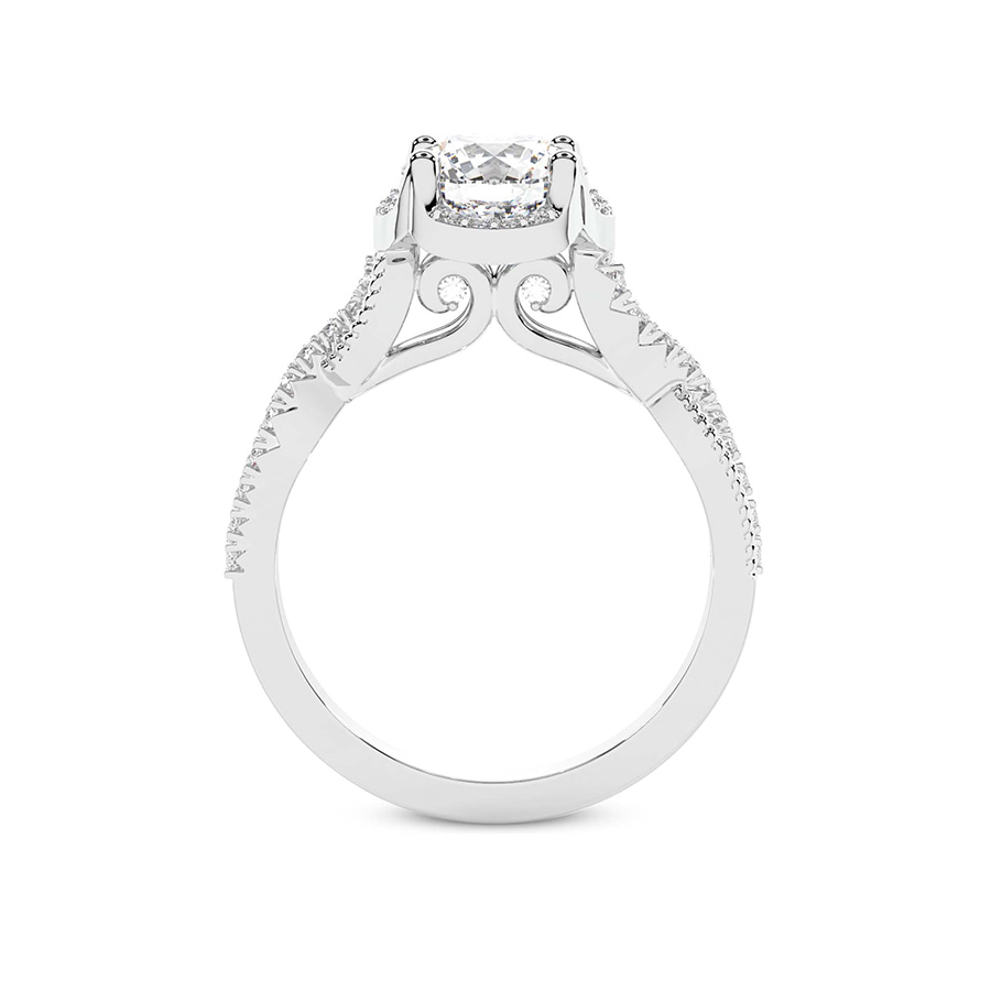 10kt White Gold Astoré Channel Glided Lab Diamond Ring side right image one