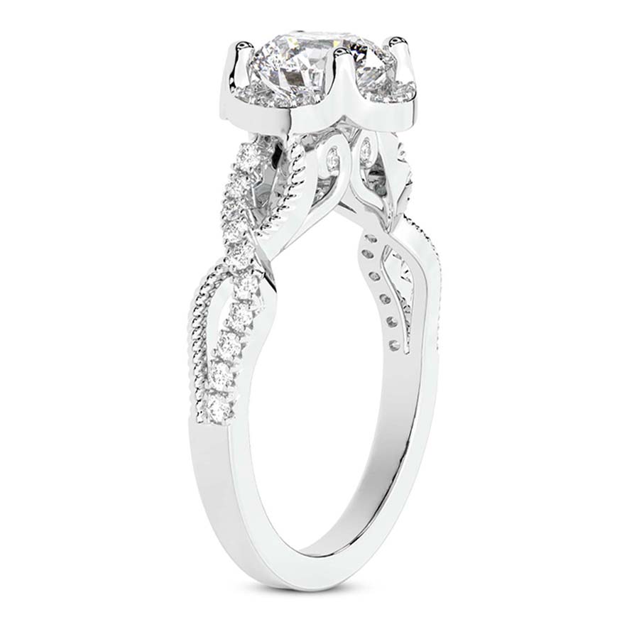 10kt White Gold Astoré Channel Glided Lab Diamond Ring standing product image one