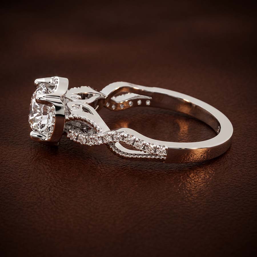 10kt White Gold Astoré Channel Glided Lab Diamond Ring color product image two