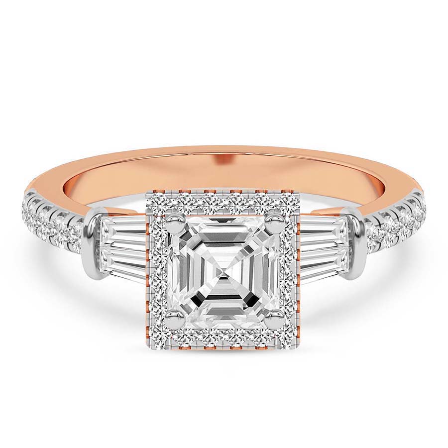 10kt Rose Gold Liora Cascade Halo Lab Diamond Ring front image