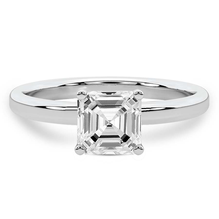 10kt White Gold Four Prong Solitaire 1.5mm Lab Diamond Ring front image