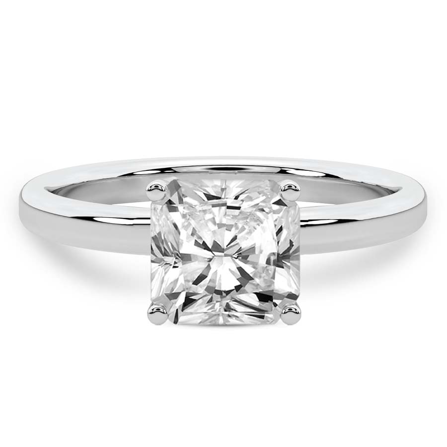 10kt White Gold Four Prong Solitaire 1.5mm Lab Diamond Ring front image