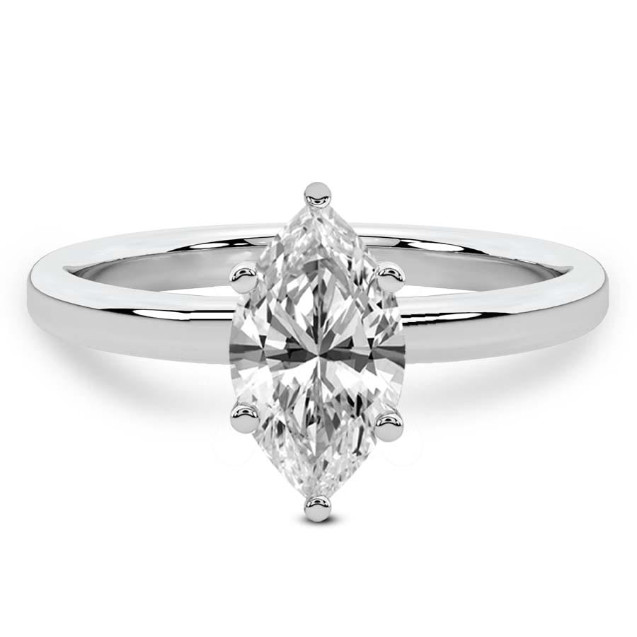 10kt White Gold Four Prong Solitaire 1.5mm Lab Diamond Ring front image