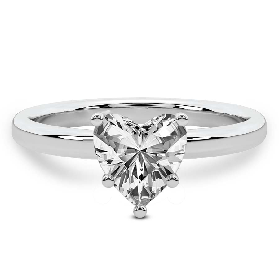 10kt White Gold Four Prong Solitaire 1.5mm Lab Diamond Ring front image