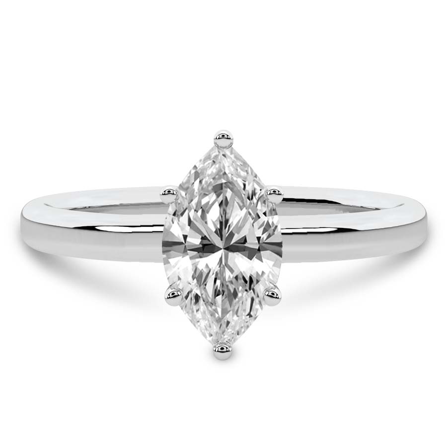 10kt White Gold Six Prong Solitaire 1.5mm Lab Diamond Ring front image