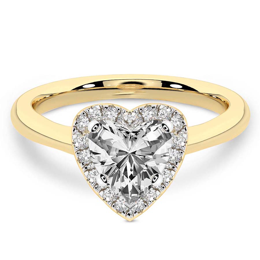 10kt Yellow Gold Harriet Halo 1.5mm Lab Diamond Ring front image