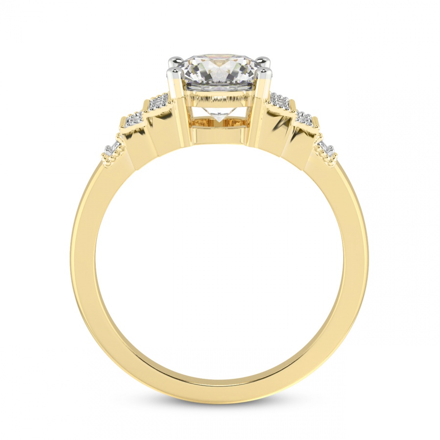 10kt Yellow Gold Joy Tapering Side Stone Lab Diamond Ring side right image one
