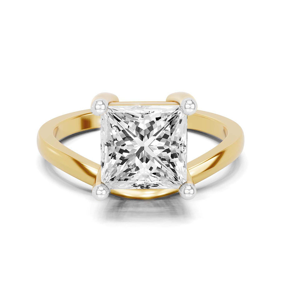10kt Yellow Gold Crest Four Prong Solitaire Lab Diamond Ring front image