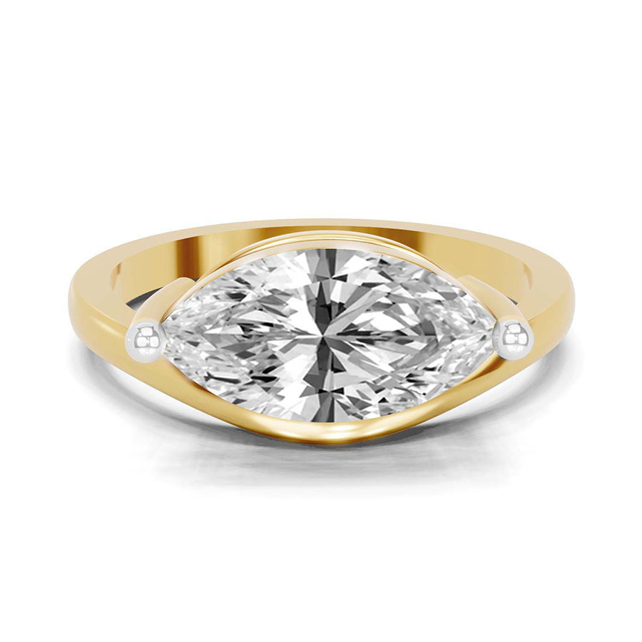 10kt Yellow Gold Crest Four Prong Solitaire Lab Diamond Ring front image