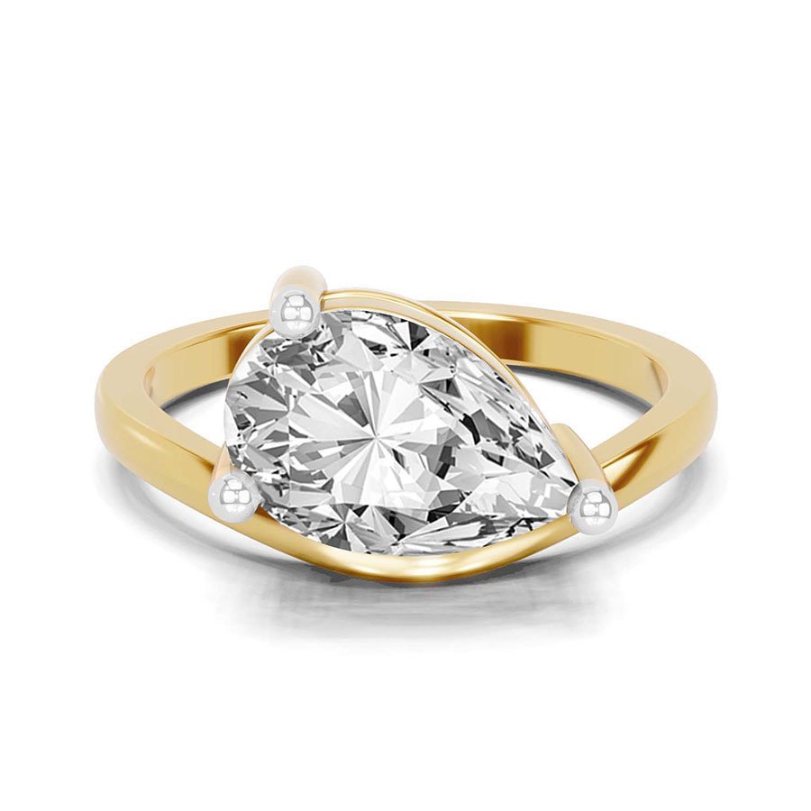 10kt Yellow Gold Crest Four Prong Solitaire Lab Diamond Ring front image