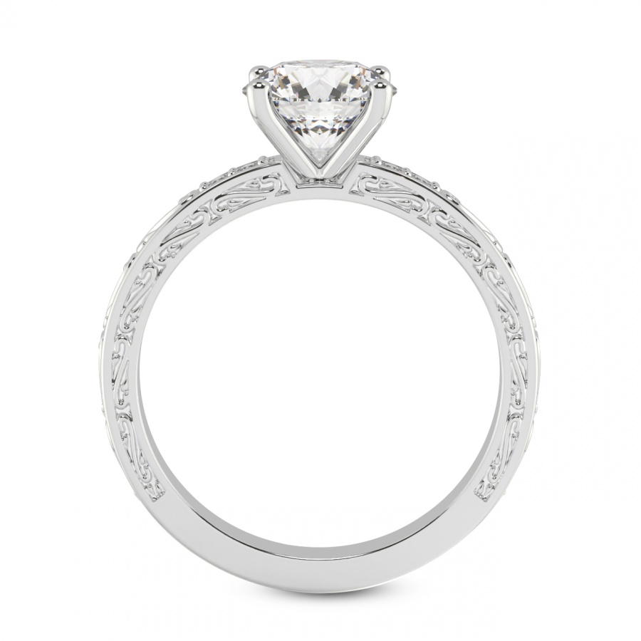 10kt White Gold Antique Allure Vintage Lab Diamond Ring side right image one
