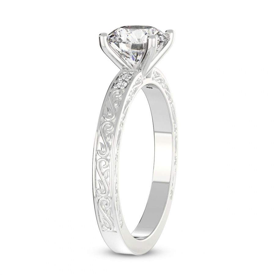 10kt White Gold Antique Allure Vintage Lab Diamond Ring standing product image one