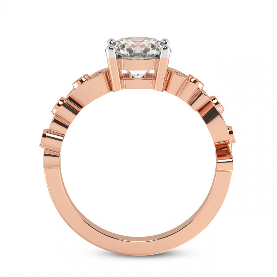 10kt Rose Gold Catrina Cutwork Lab Diamond Ring side right image one