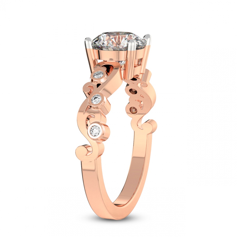 10kt Rose Gold Catrina Cutwork Lab Diamond Ring standing product image one