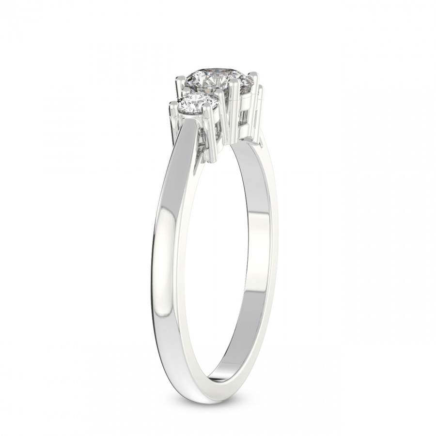 10kt White Gold Intricacy Three stone Lab Diamond Ring standing product image one