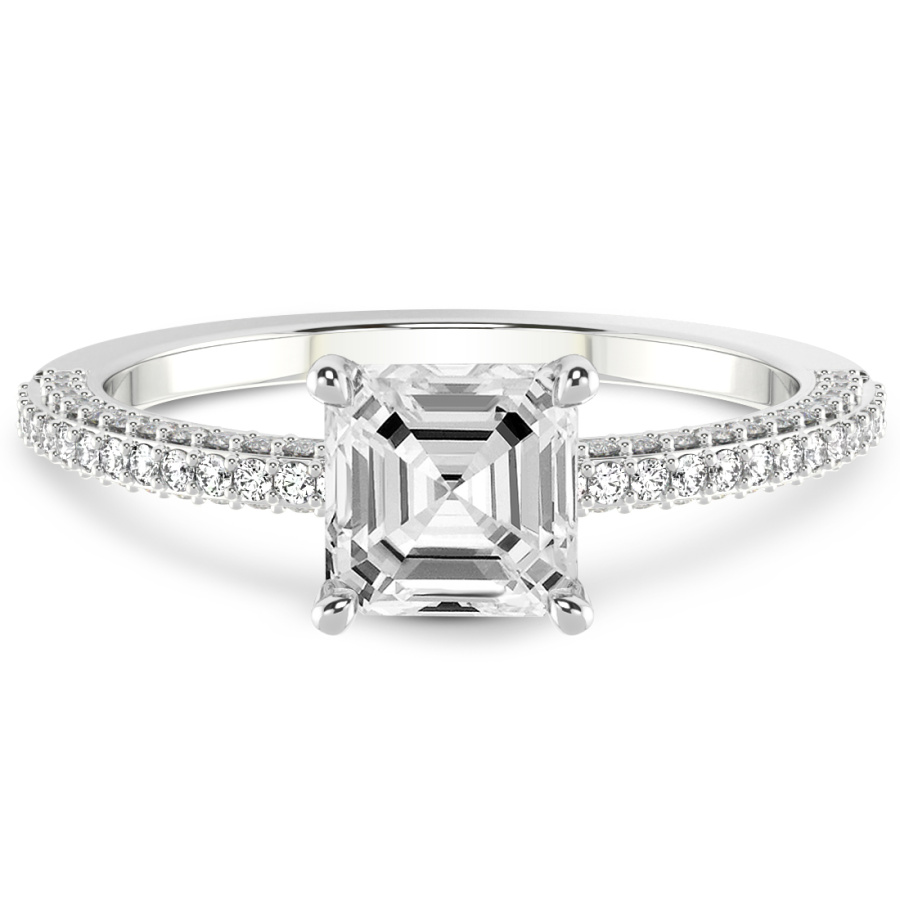 10kt White Gold Grace Micro pavé Eternity Lab Diamond Ring front image