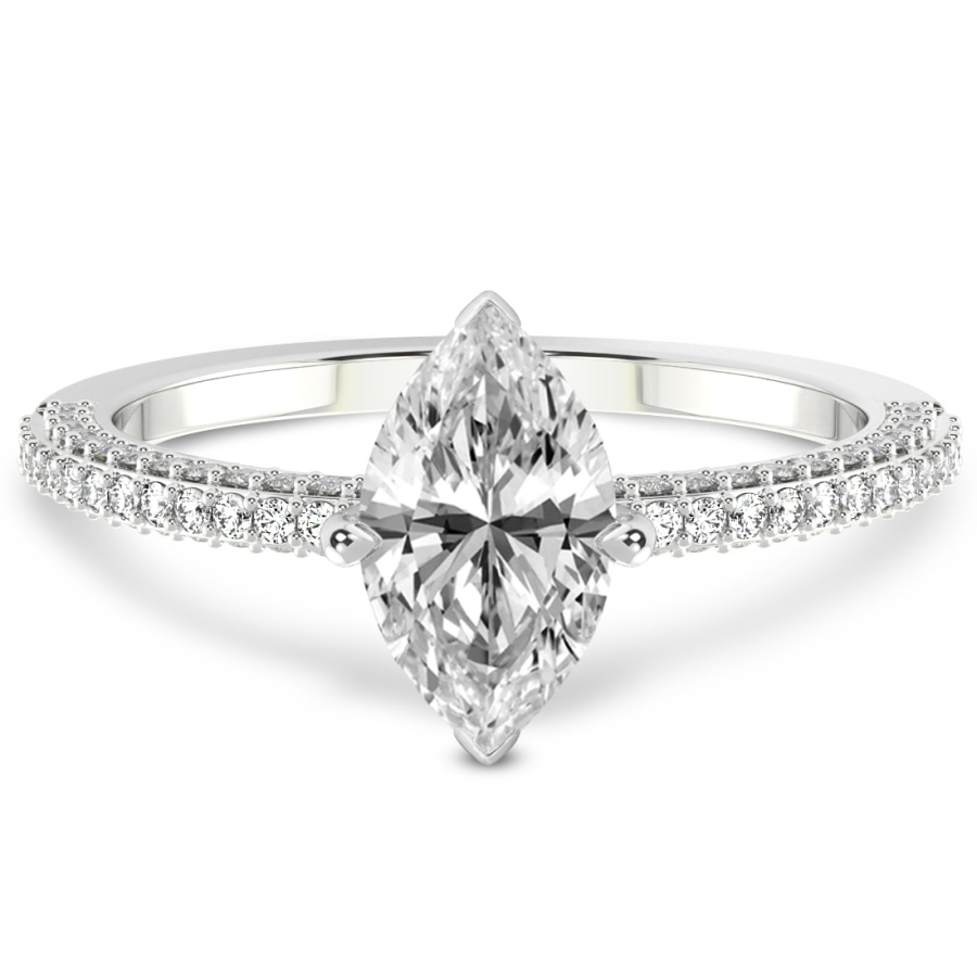10kt White Gold Grace Micro pavé Eternity Lab Diamond Ring front image
