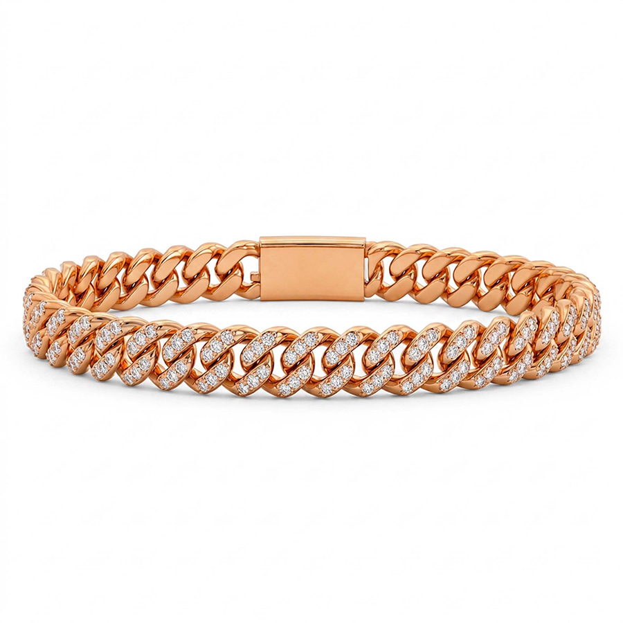 14kt Rose Gold Aureon Cuban Link Bracelet (4 Ct. Tw.) front image