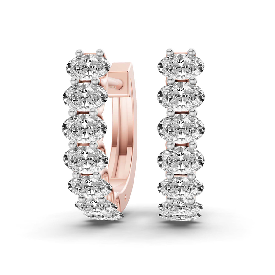 9ct Rose Gold Altair Oval Lab Diamond Huggie Earrings (1 1/4 Ct. Tw.) front image
