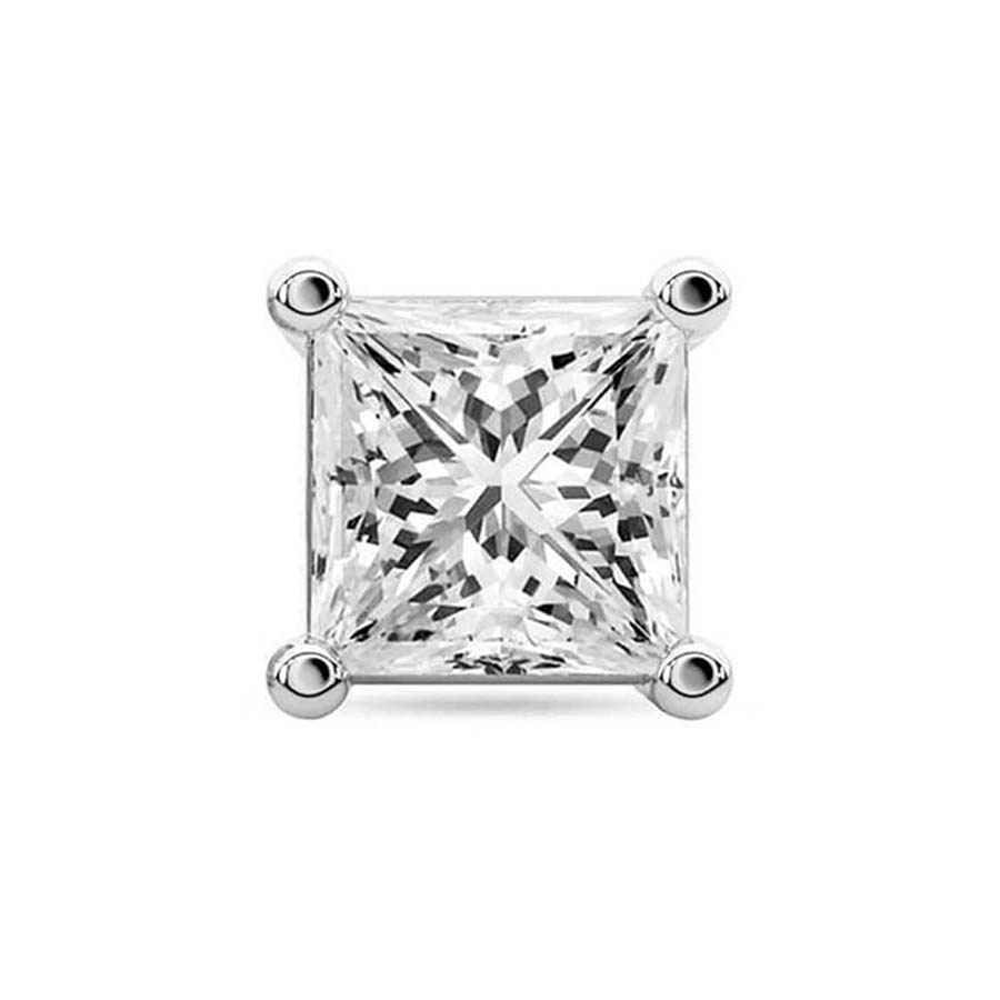 10kt White Gold Four Prong Princess Lab Diamond Single Stud Earring (1 Ct. Tw.) front image