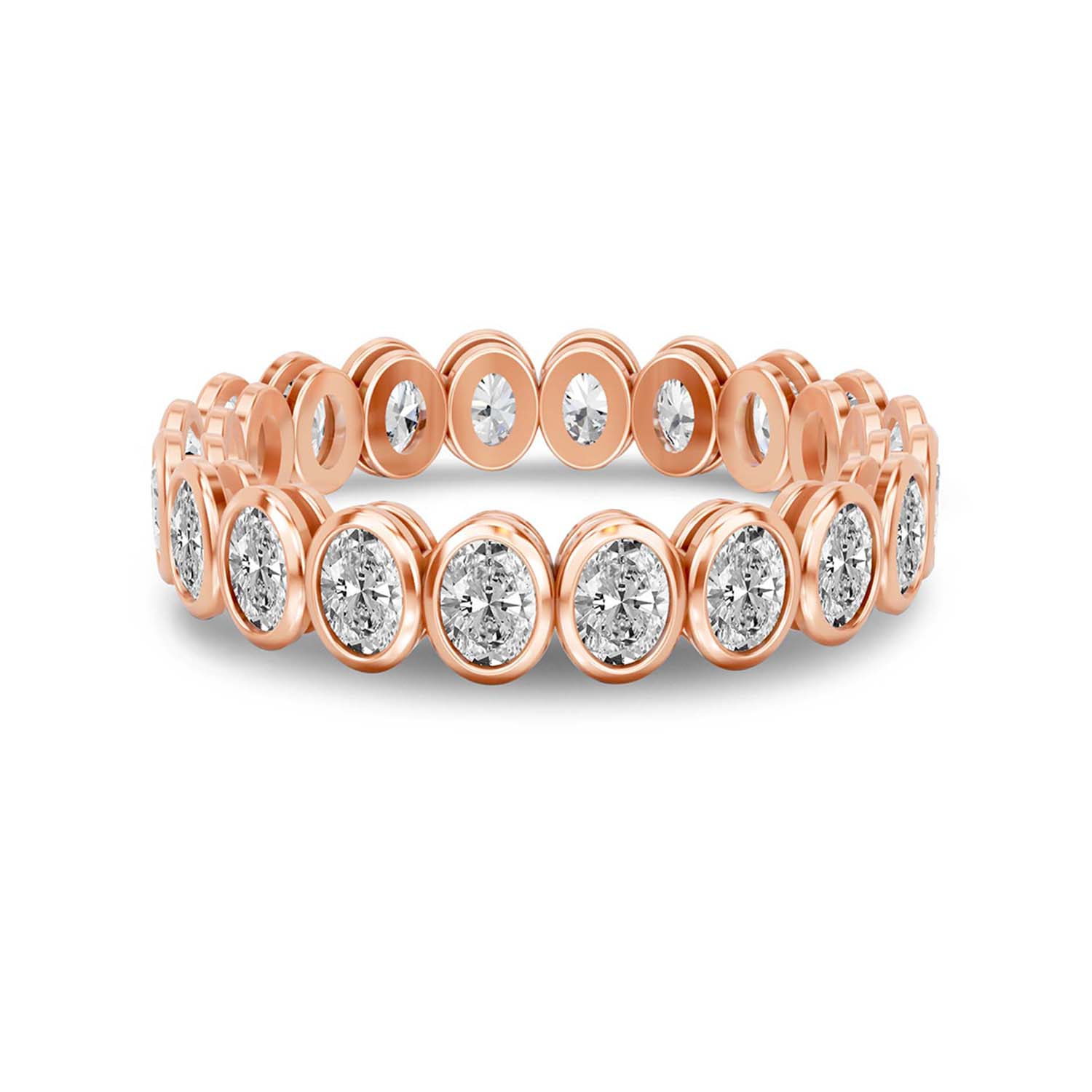 14kt Rose Gold Clara Oval Bezel Lab Diamond Eternity Ring (2 Ct. Tw.) front image