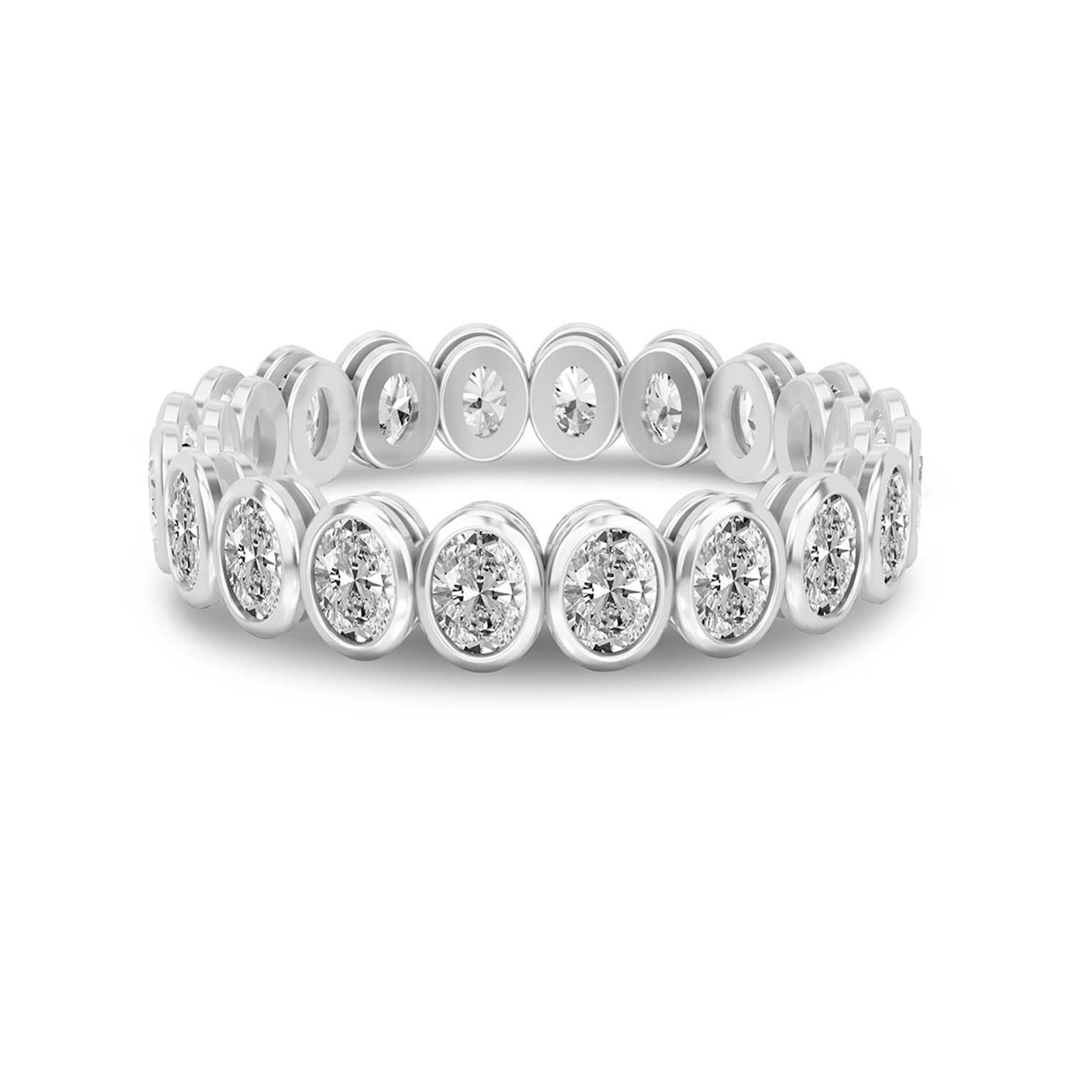 10kt White Gold Clara Oval Bezel Lab Diamond Eternity Ring (2 Ct. Tw.) front image