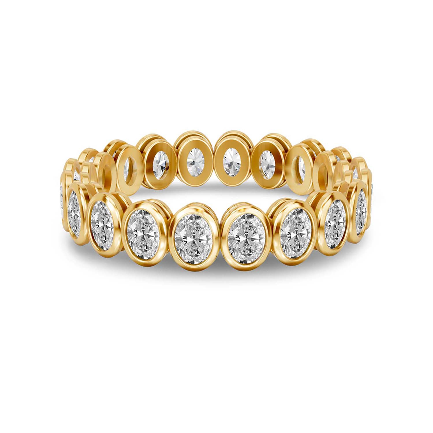 10kt Yellow Gold Clara Oval Bezel Lab Diamond Eternity Ring (2 Ct. Tw.) front image