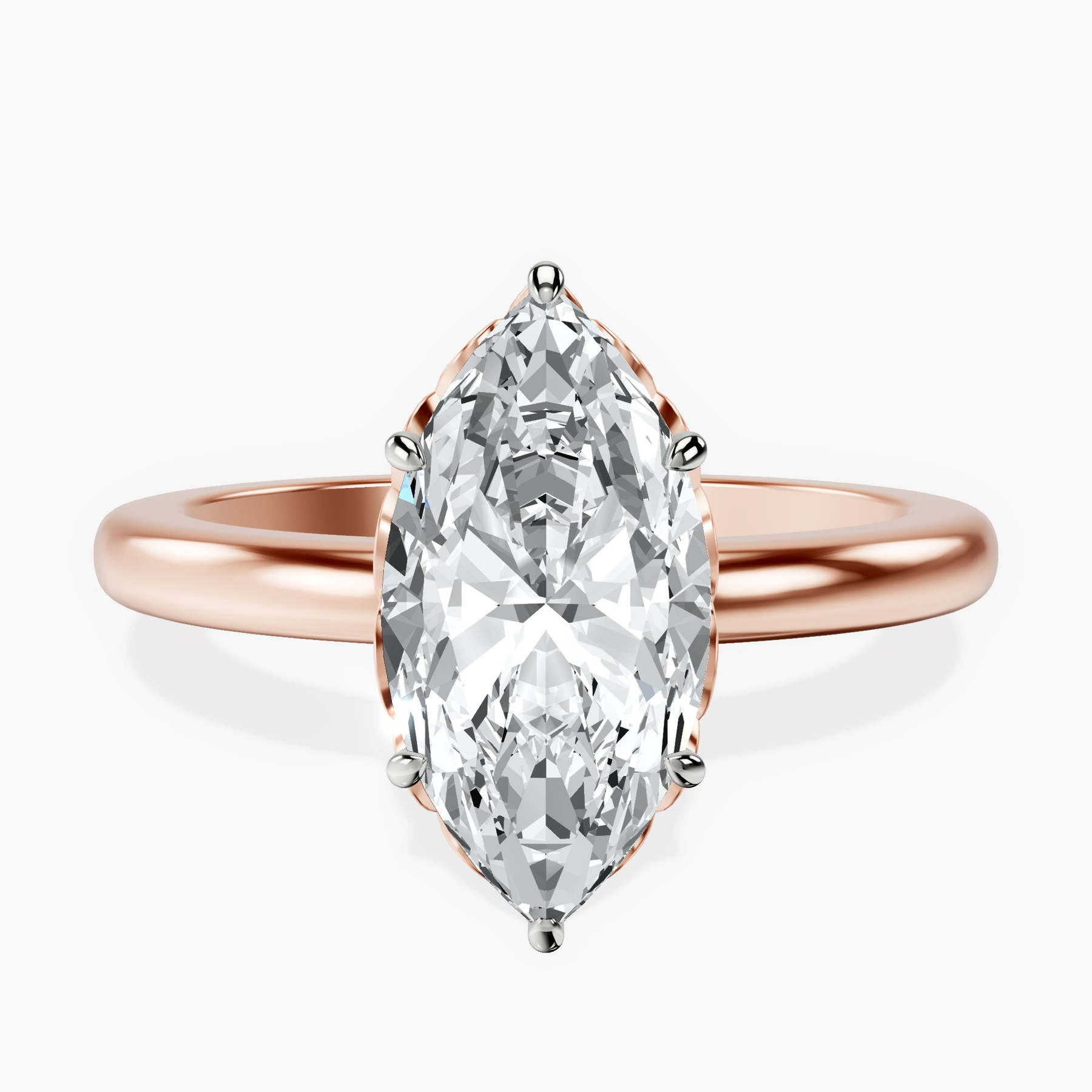 2.73 ct. marquise Malissa Solitaire Ring in 10kt rose gold rtr top
