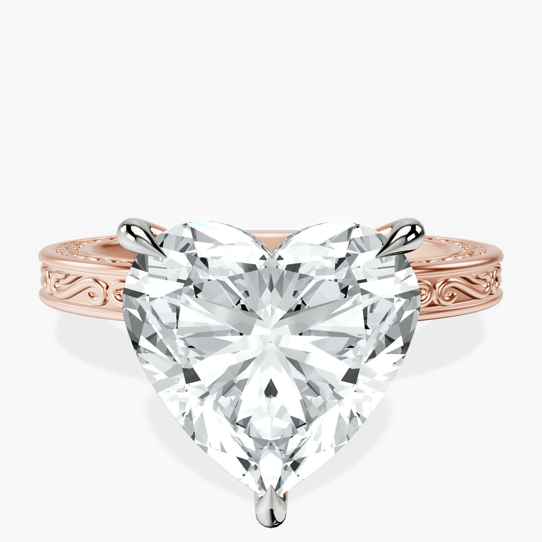14kt Rose Gold Ivory Vintage Solitaire Lab Diamond Ring front image